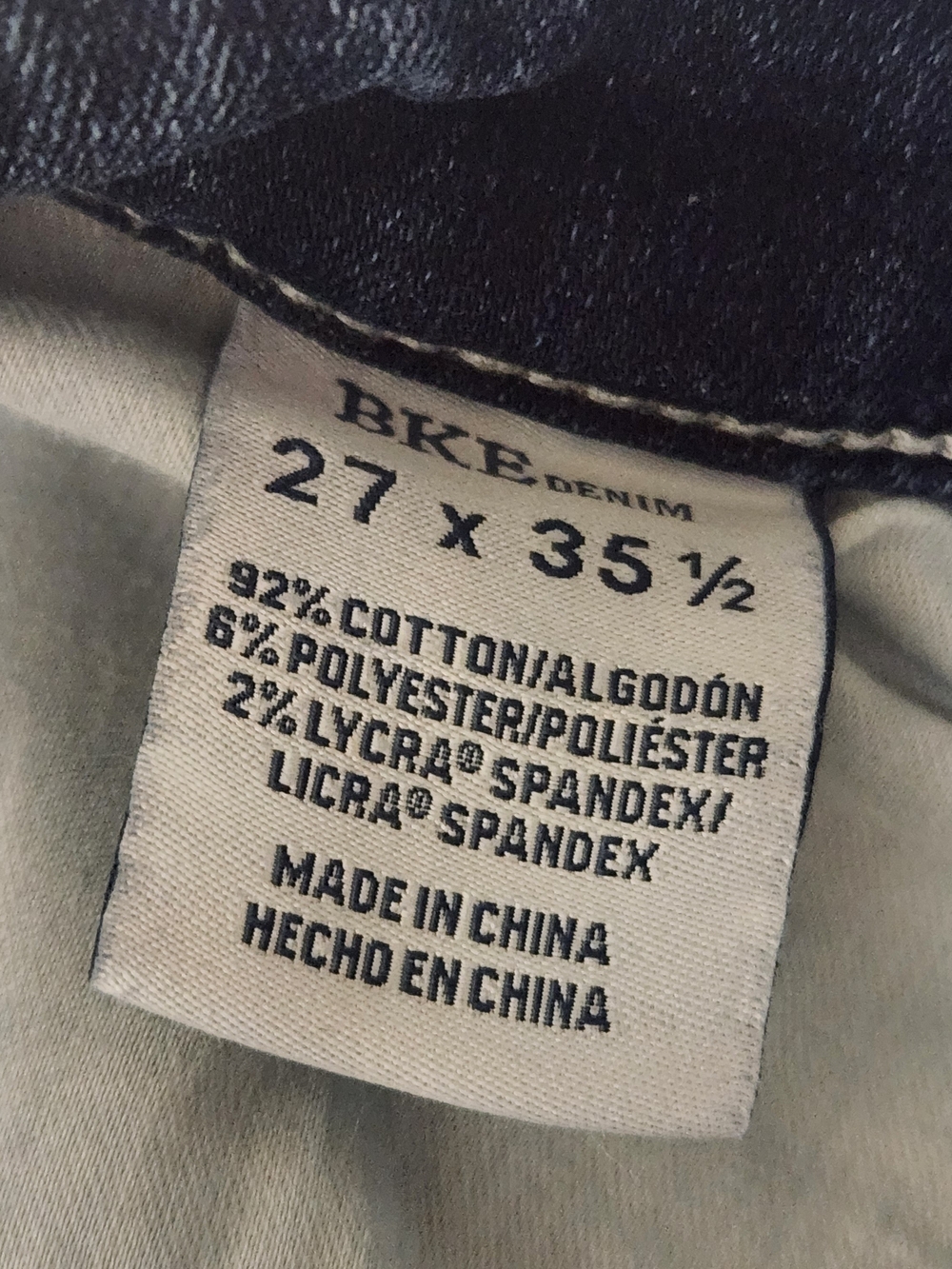 BKE Parker Jeans 27x35.5 (Fits 27x34) Bootcut Dark Wash High Rise Stretch - Picture 11 of 16